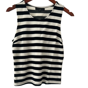 Sanctuary Black and White Fitted Tank Top